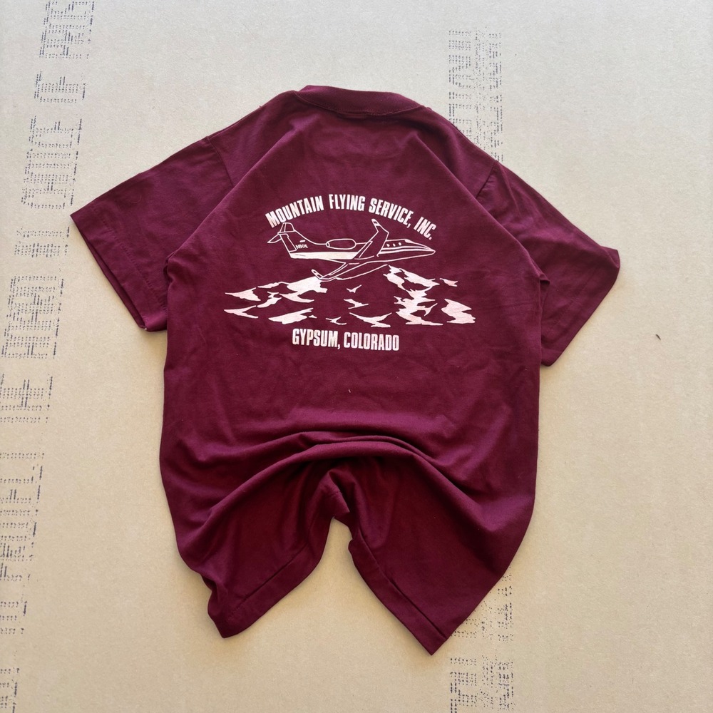 Vintage 70s Rare Aviation Springfoot Mountain Flying Service T-shirt